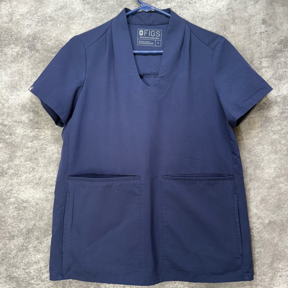 FIGS Banepa Scrub Top Womens M Navy Blue Oversized Limited Edition W18SW1008